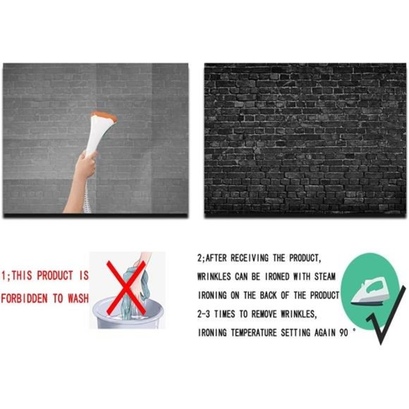 7x5ft Black Brick Wall Photography Backdrop Brick Backdrop Vintage Theme - Picture 5 of 7